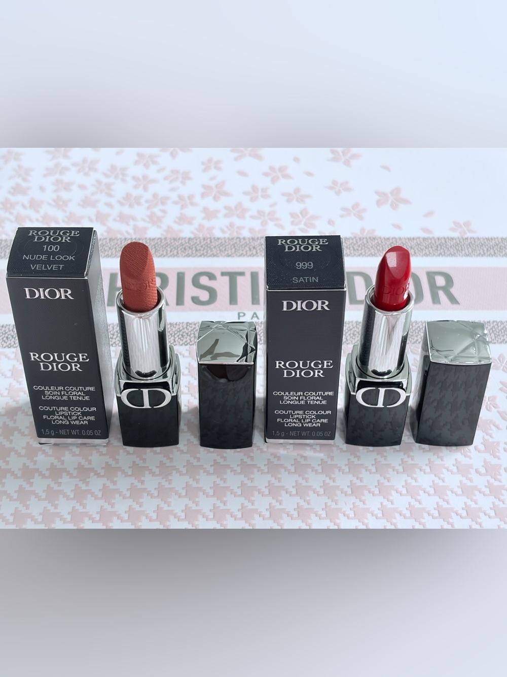 Dior Rouge Dior Satin Lipstick                 100 NUDE LOOK VELVET. / 999 SATIN